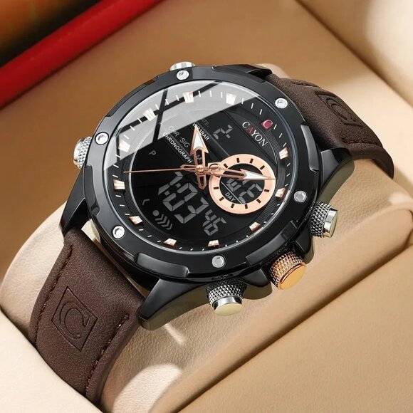 CAYON Digital Men's Military Watch: Waterproof LED Quartz Sports Watch for Men - Picture 3 of 7